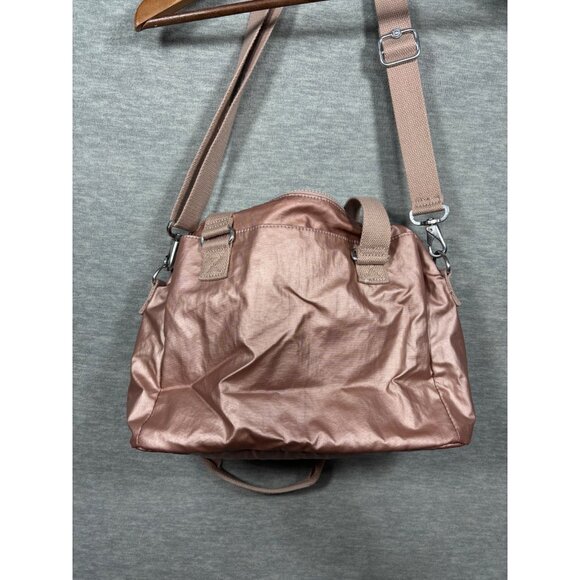 Kipling Shoulder Bag Satchel Monkey Keychain Pearlescent Pink Rose Gold - Picture 4 of 7